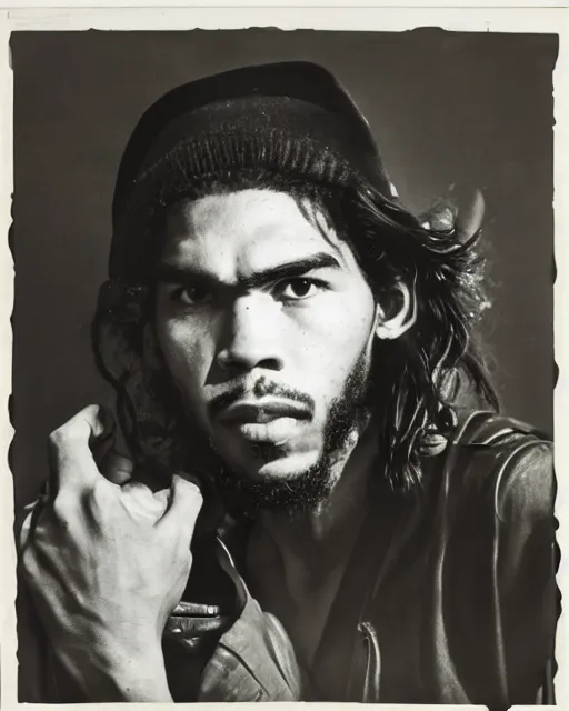 Image similar to Portrait of Jayson Tatum, Jayson Tatum as Che Guevara, Guerilla Heroica, Black and White, Photograph by Alberto Korda, inspiring, dignifying, national archives