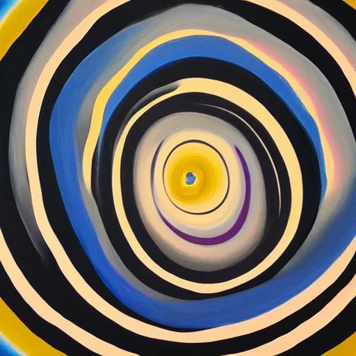 Prompt: a rippling, spiral abstract painting depicting swirls with a spiral around it by brett whiteley, behance, op art, biomorphic, hypnotic, golden ratio