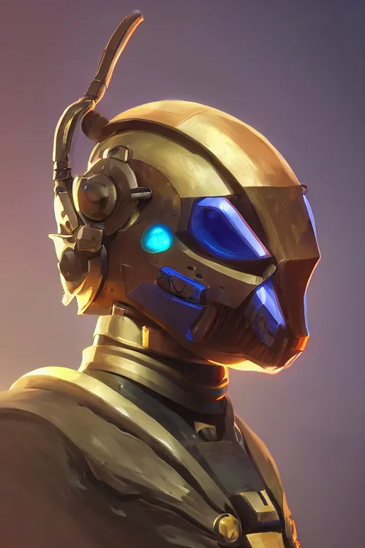 Image similar to epic mask helmet robot ninja portrait stylized as fornite style game design fanart by concept artist gervasio canda, behance hd by jesper ejsing, by rhads, makoto shinkai and lois van baarle, ilya kuvshinov, rossdraws global illumination radiating a glowing aura global illumination ray tracing hdr render in unreal engine 5