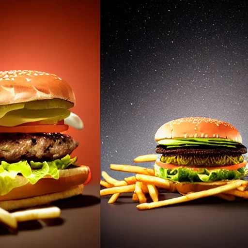 Image similar to burgers and fries astrophotography strobist gel lighting