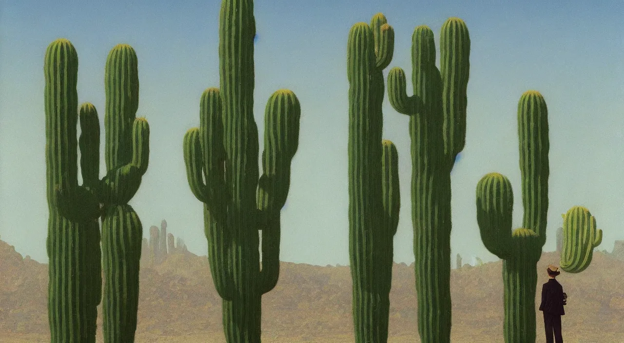 Prompt: single flooded simple cactus pillar, very coherent and colorful high contrast!! masterpiece by rene magritte simon stalenhag carl spitzweg syd mead norman rockwell edward hopper james gilleard, minimalist, dark shadows, sunny day, hard lighting