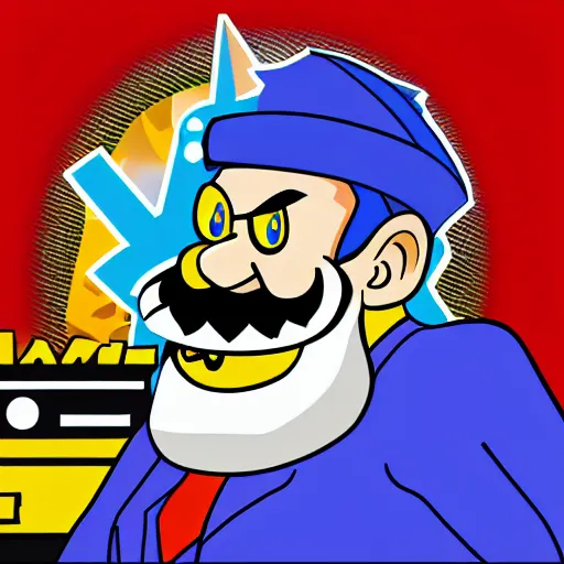 Image similar to elon musk as wario, digital art