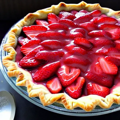 Image similar to strawberry pie, award winning, masterpiece, food,