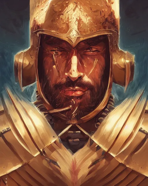 Prompt: portrait of a barbaric spanish conquistador in battle by yoichi hakatenaka rossdraws and anato finnstark and dan mumford, symmetric, anatomy, facial features, detailed, intricate, portrait, trending on artstation, masterpiece