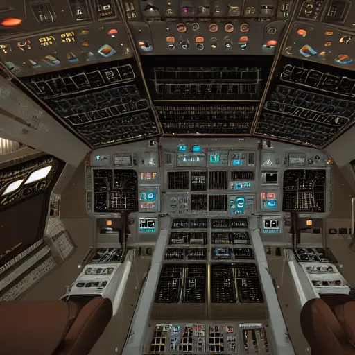 Prompt: cockpit of a spaceship made from analog audio controllers elements 3 d render artstation trending by ian hubert hd cycles