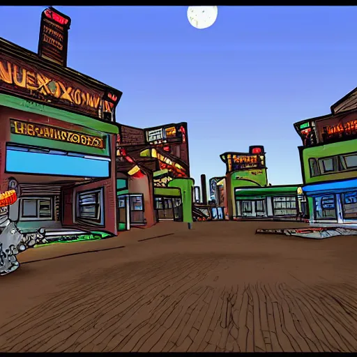 Image similar to nuketown 2 0 2 5 in the art style as nekroxiii,