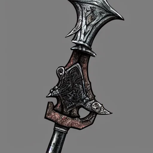 Prompt: detailed fantasy axe in darksouls style
