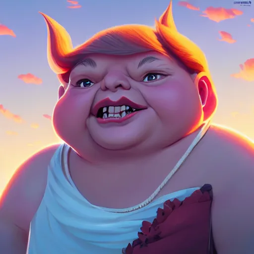 Image similar to melanie trump as a chubby troll, ben hur, loftis, cory behance hd by jesper ejsing, by rhads, makoto shinkai and lois van baarle, ilya kuvshinov, rossdraws global illumination