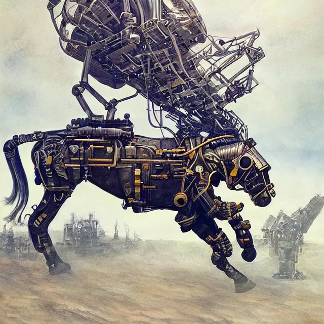 Prompt: astronaut on on all fours, horse from above, industrial sci - fi, by mandy jurgens, ernst haeckel, james jean