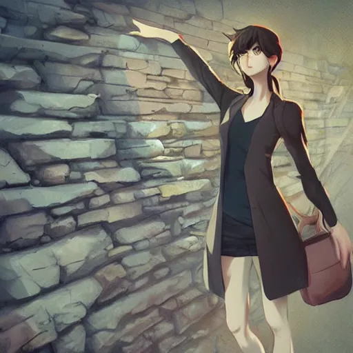 Image similar to stone brick, texture, style of makoto shinkai and artgerm and loish