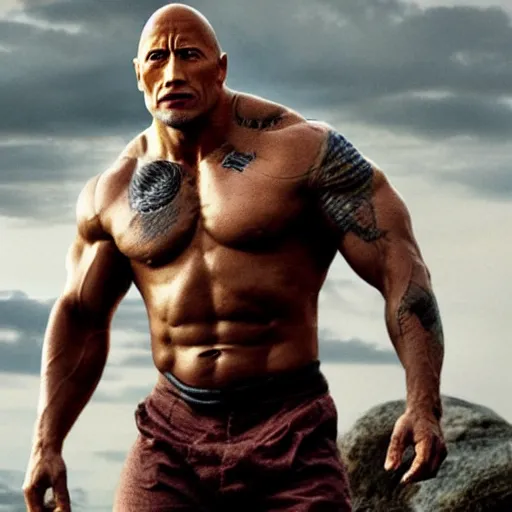 Image similar to dwayne johnson as a mythical beast