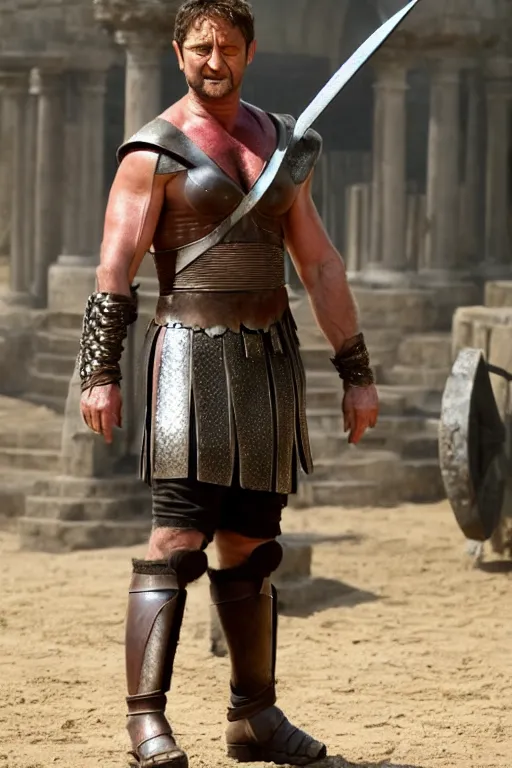 Prompt: Gerard Butler as Gladiator
