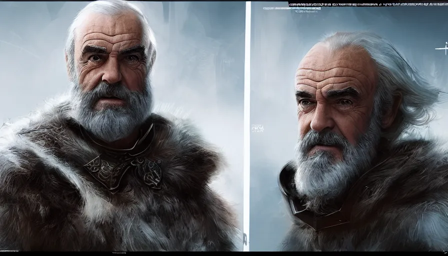 Image similar to Sean Connery as Odin, hyperdetailed, artstation, cgsociety, 8k