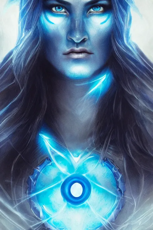 Prompt: Majestic and regal portrait of a female blue Lantern, DC universe, Perfect face, beautiful, intricate, epic, elegant, menacing, fantasy, highly detailed, digital painting, hard focus, beautiful volumetric lighting, epic light, ultra detailed, Horror, souls, ghosts, smoke by Leesha Hannigan, Ross Tran, Thierry Doizon, Kai Carpenter, Ignacio Fernández Ríos