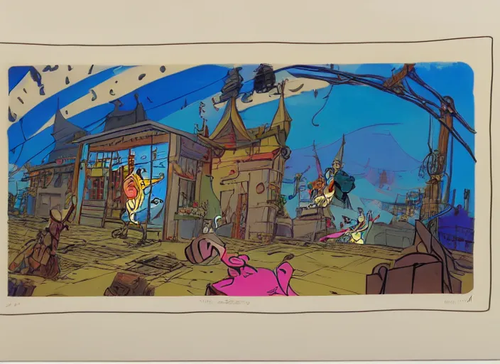 Image similar to original animation cel of discheveled rockstar by milt kahl