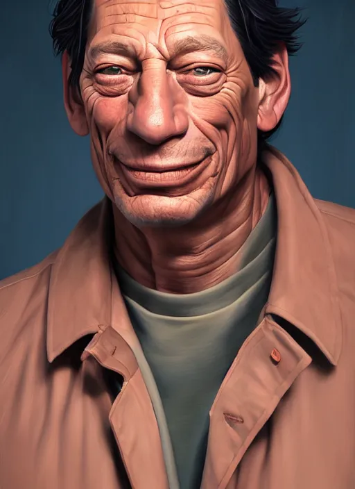 Prompt: jim varney portrait, dressed as ernest, art by artgerm, wlop, loish, ilya kuvshinov, 8 k realistic, hyperdetailed, beautiful lighting, detailed background, depth of field, symmetrical face, frostbite 3 engine, cryengine,