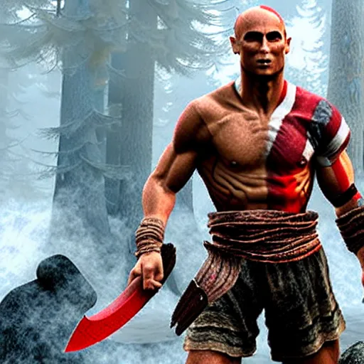 Image similar to cristiano ronaldo in the God of War game