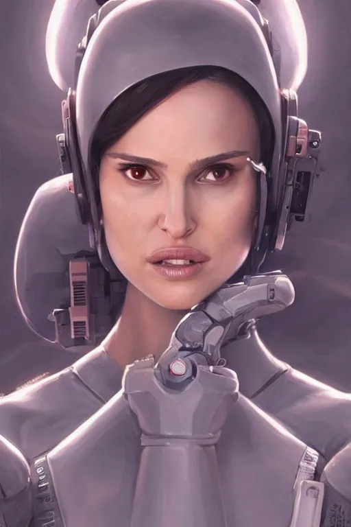 Prompt: hyper realistic painting of natalie portman in an eva plugsuit. hyper detailed face. anime concept art. 4 k. art by greg rutkowski trending on artstation. extremely detailed.