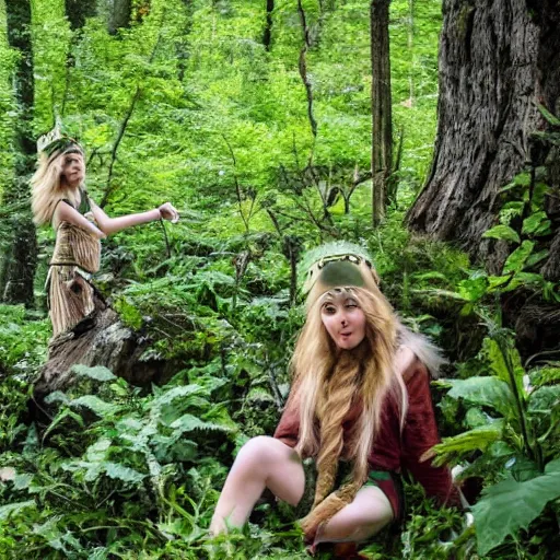 Prompt: real elves in their natural habitat, award winning nature photograph