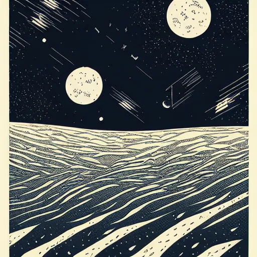Image similar to very detailed, ilya kuvshinov, mcbess, rutkowski, illustration of an amazing meteor shower