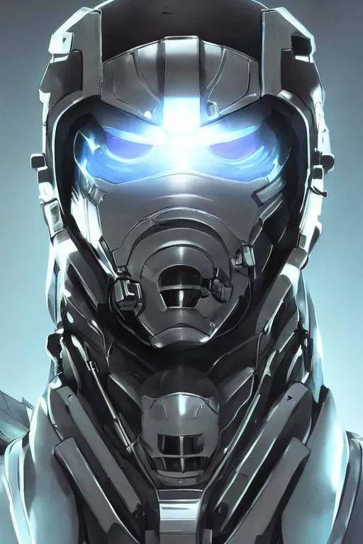 Image similar to cyber cyborg ninja mask helmet metal gear solid artic suit swat commando, global illumination ray tracing hdr fanart arstation by sung choi and eric pfeiffer and gabriel garza and casper konefal, a spectacular view cinematic rays of sunlight comic book illustration, by john kirby