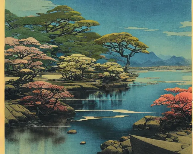 Image similar to artwork by hiroshi yoshida