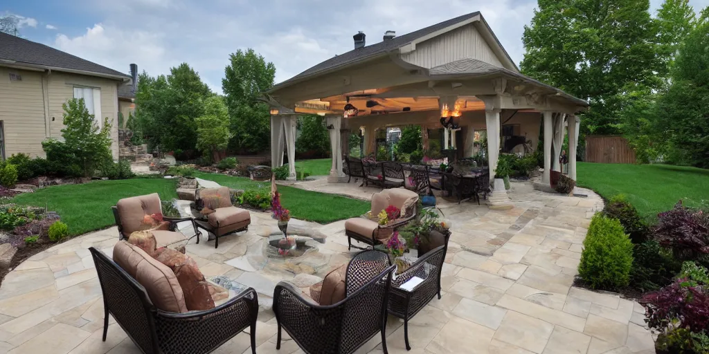 Prompt: award winning patio, photo