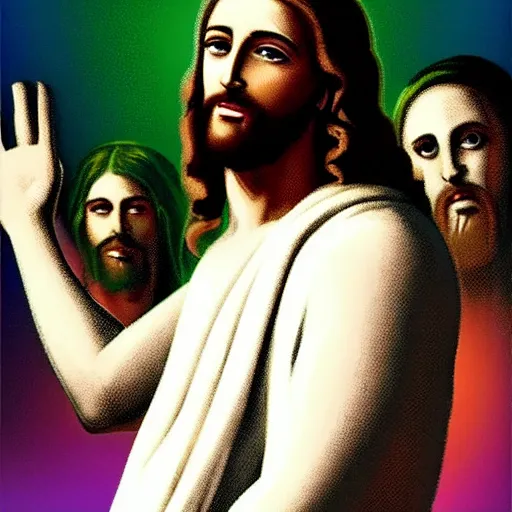 Prompt: jesus on a rave