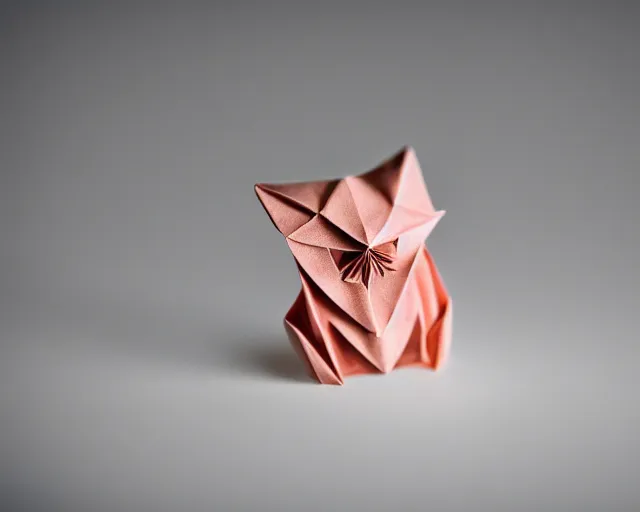 Image similar to an origami owl by akira yoshizawa, studio lighting, bokeh, sigma 5 0 mm f 1. 4