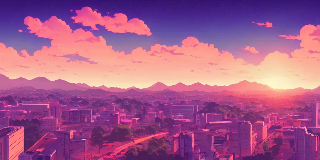 Image similar to Islamabad skyline background, rich vivid colors, ambient lighting, dynamic lighting, 4k, HQ, official media, anime key visual, makoto shinkai, ilya kuvshinov, lois van baarle, rossdraws, detailed, trending on artstation