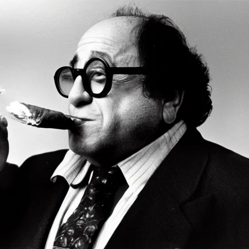 Image similar to Danny Devito smoking a cigar