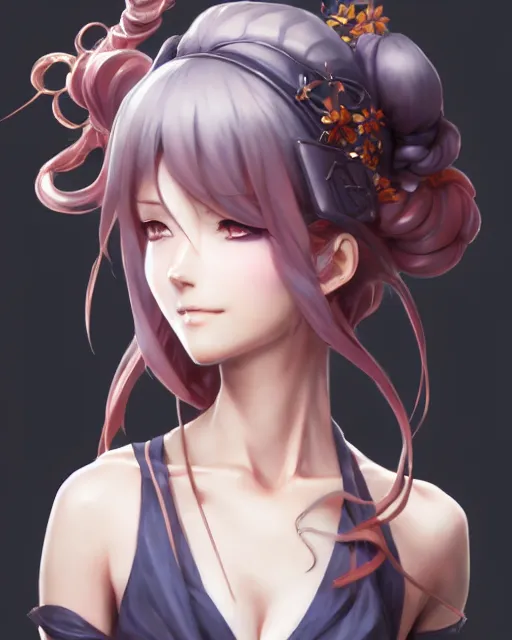 Image similar to character concept art of an anime goddess of metalworking | | cute - fine - face, pretty face, realistic shaded perfect face, fine details by stanley artgerm lau, wlop, rossdraws, james jean, andrei riabovitchev, marc simonetti, and sakimichan, tranding on artstation