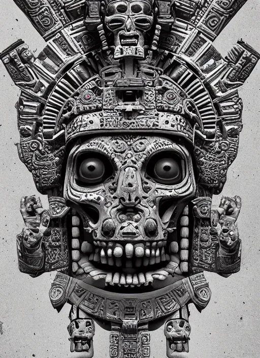 Image similar to digital _ painting _ of _ aztec god of death mictlantecuhtli _ by _ filipe _ pagliuso _ and _ justin _ gerard _ symmetric _ fantasy _ highly _ detailed _ realistic _ intricate _ port