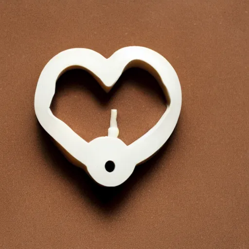 Image similar to mechanical heart carved out of ivory, c anon 5 d 5 0 mm lens
