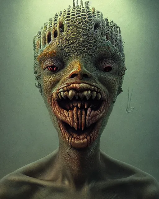 Image similar to siren head grotesque, trypophobia, ultra detailed, ultra realistic, adventure time, studio lighting, by beksinski, alejandro jodorowsky, giger, greg rutkowski, carne griffith trending on artstation, deviantart, photorealism