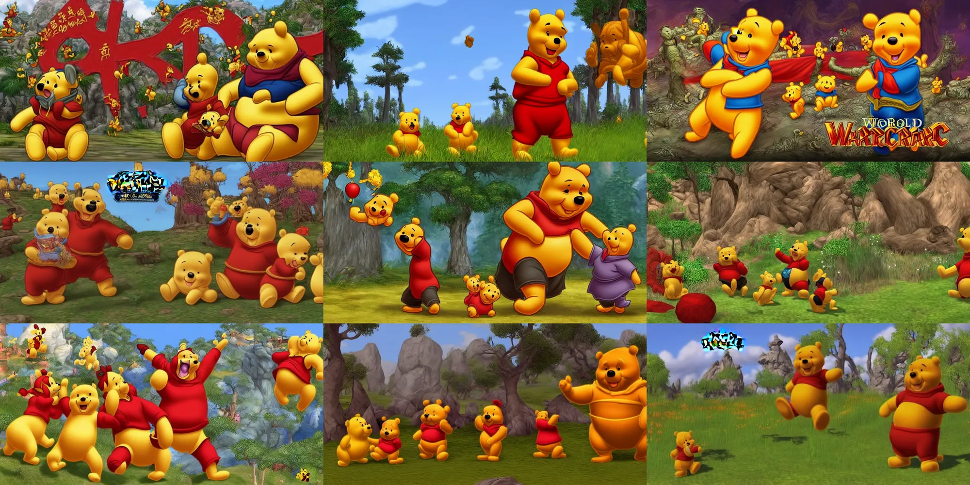 Prompt: xi jinping and winnie the pooh in world of warcraft
