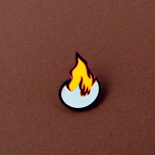 Image similar to minimalistic circle enamel pin of a alcohol cup on fire flame, retro design
