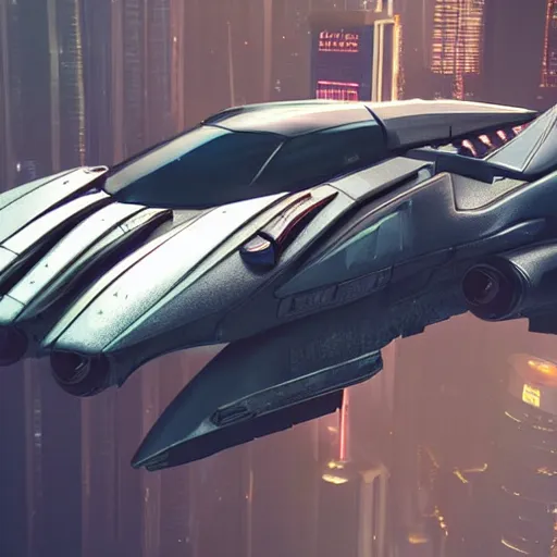 Image similar to cyberpunk alien concept of ( the a - team van ) with a pair of airplane wings on the sides, flying trough the sky, futuristic look, highly detailed body, very powerful, photorealistic camera shot, crisp quality and light reflections, unreal engine 5 quality render