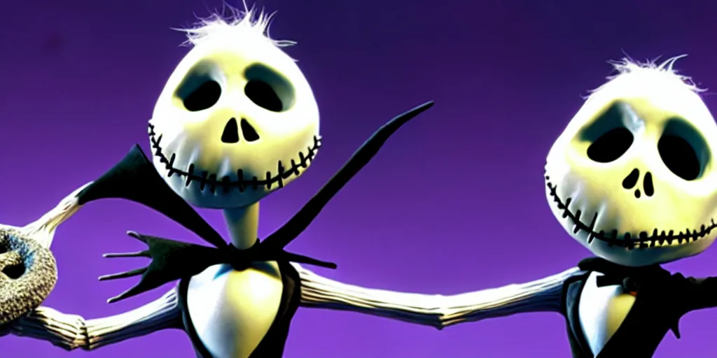 Prompt: boris johnson , 4K screenshot from the Nightmare before christmas