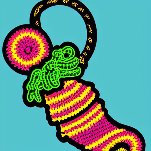 Prompt: yarn, crocheted hook highly detailed, colorful, illustration, smooth and clean vector curves, no jagged lines, vector art, smooth