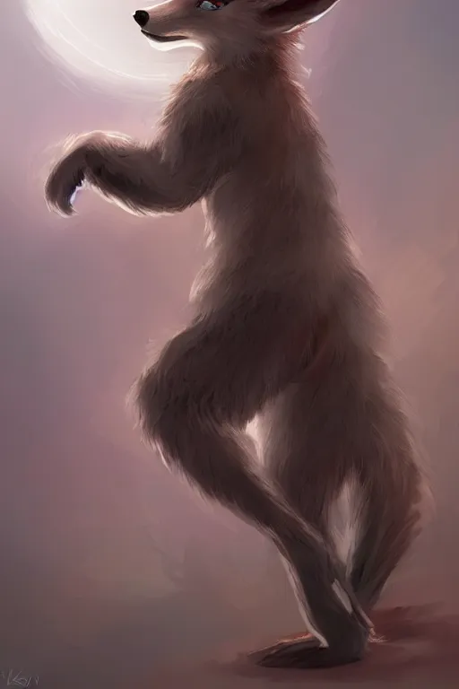 Image similar to an anthropomorphic medieval fox with a fluffy tail, backlighting, trending on artstation, digital art, furry art, trending on furaffinity, fantasy art, by kawacy