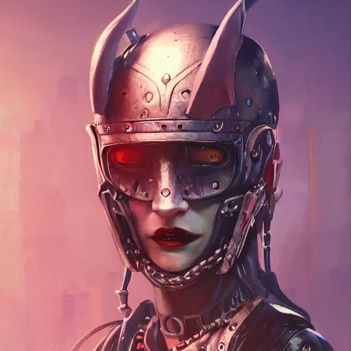 Image similar to cyberpunk viking helmet mask warrior goddess robot ninja fantasy, art gta 5 cover, official fanart behance hd artstation by jesper ejsing, by rhads, makoto shinkai and lois van baarle, ilya kuvshinov, ossdraws