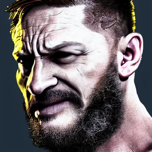 Image similar to Tom Hardy as wolverine 4K quality Photorealism