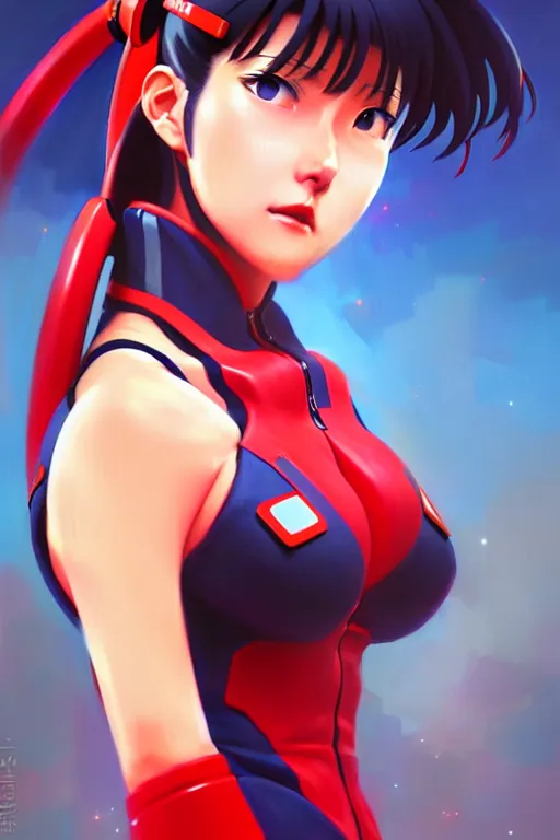 Prompt: a ultradetailed beautiful painting of misato from evangelion, by wlop trending on artstation