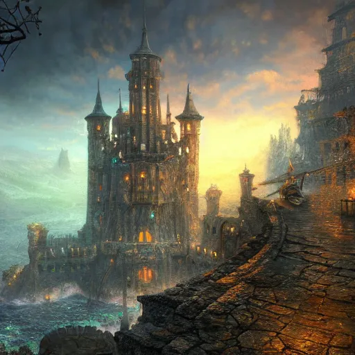 Prompt: A beautiful matte painting of a beautifully squidward as a dark souls boss , Thomas Kinkade, 4k unreal engine, tilt-shift effect, Samorost