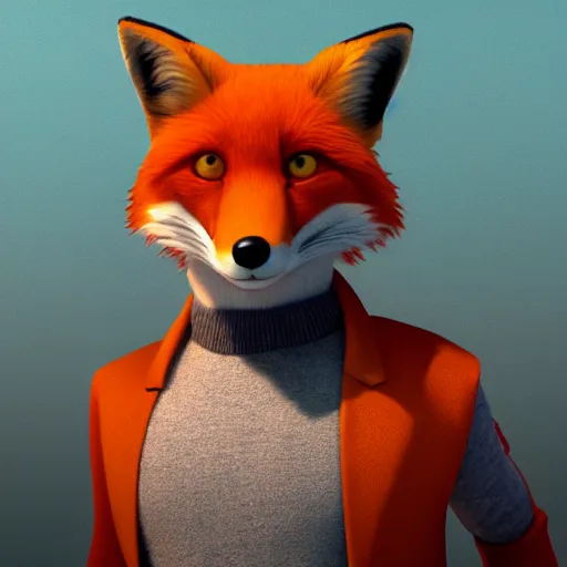 Prompt: [ [ ( red fox, in the style of pixar, character art, movie still