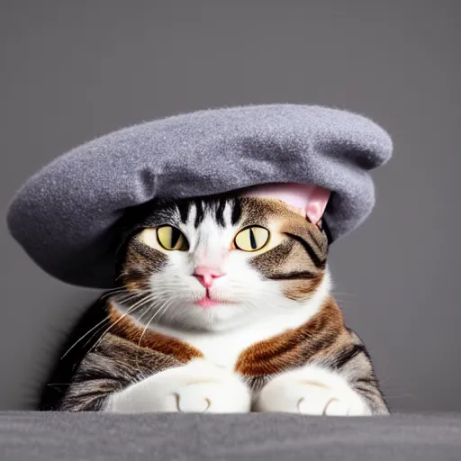 Prompt: a cat wearing a beret