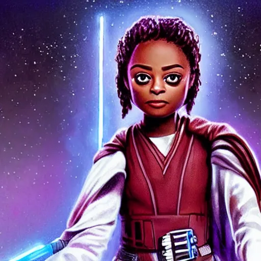 Image similar to Skai jackson as a jedi in star wars