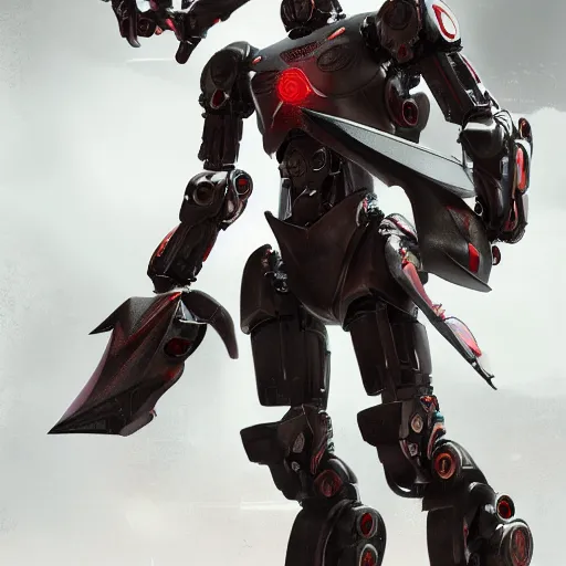advanced humanoid combat robot with blade-arms