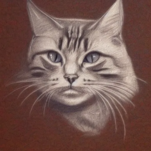 Image similar to sad cat highly pencil sketch detailed, smooth, sharp focus